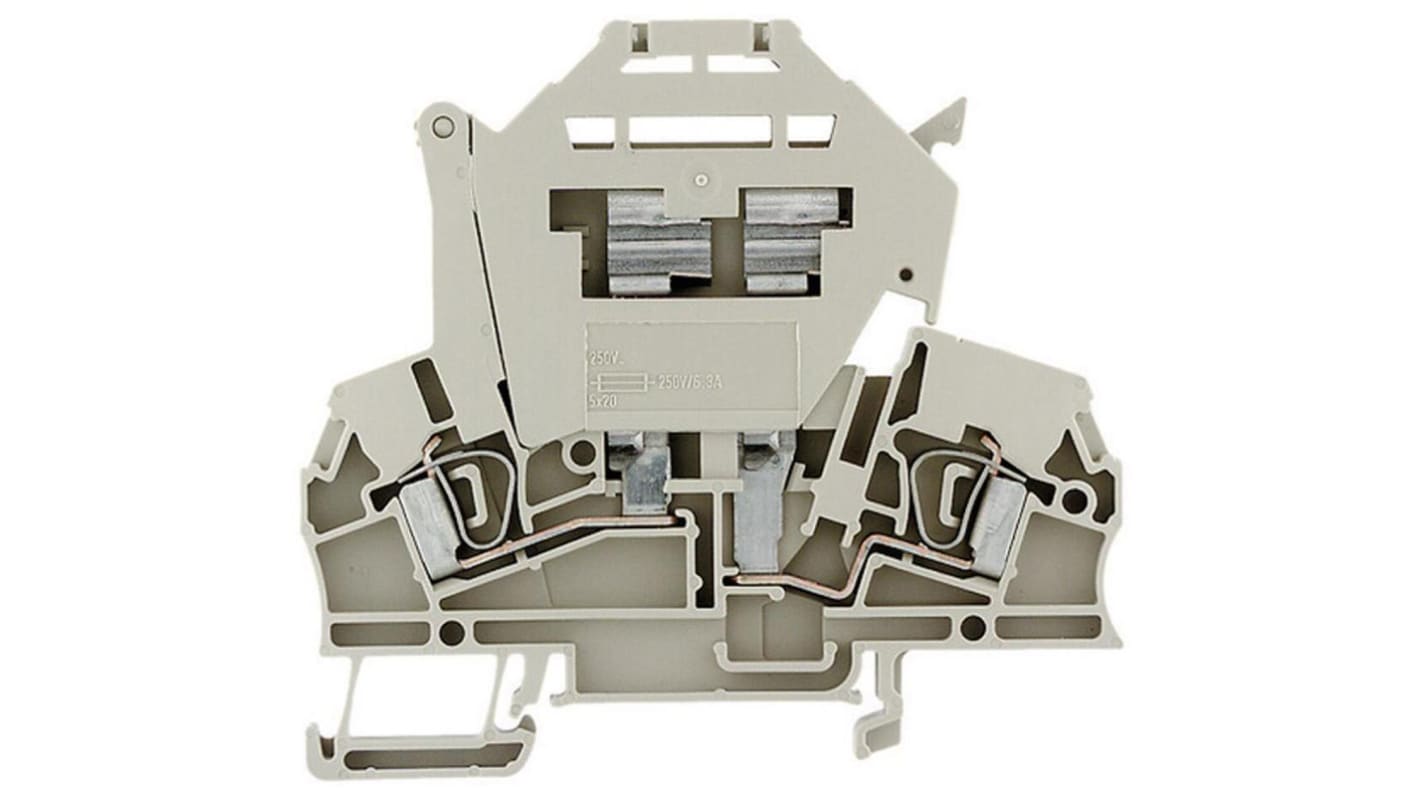 Weidmuller 1616430000 Z Series Beige, Single-Level, Clamp Termination, Fused