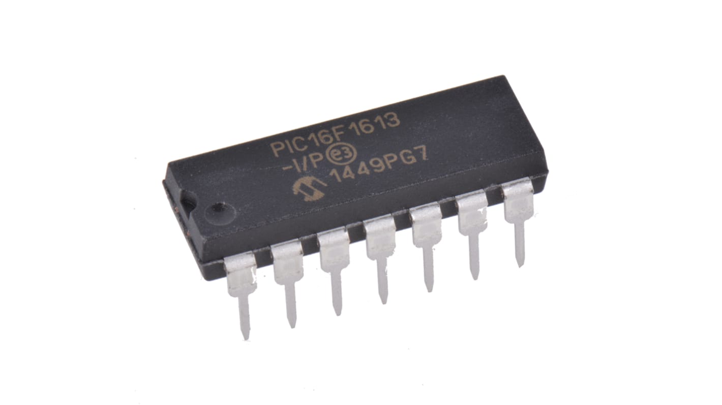 Microchip マイコン, PIC, 32MHz, 2048ワード, フラッシュ, 14-Pin PDIP