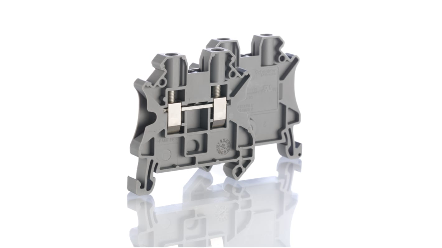 Schneider Electric NSYTRV Series Grey DIN Rail Terminal Block, 0.14 → 4mm², Single-Level, Screw Termination, ATEX