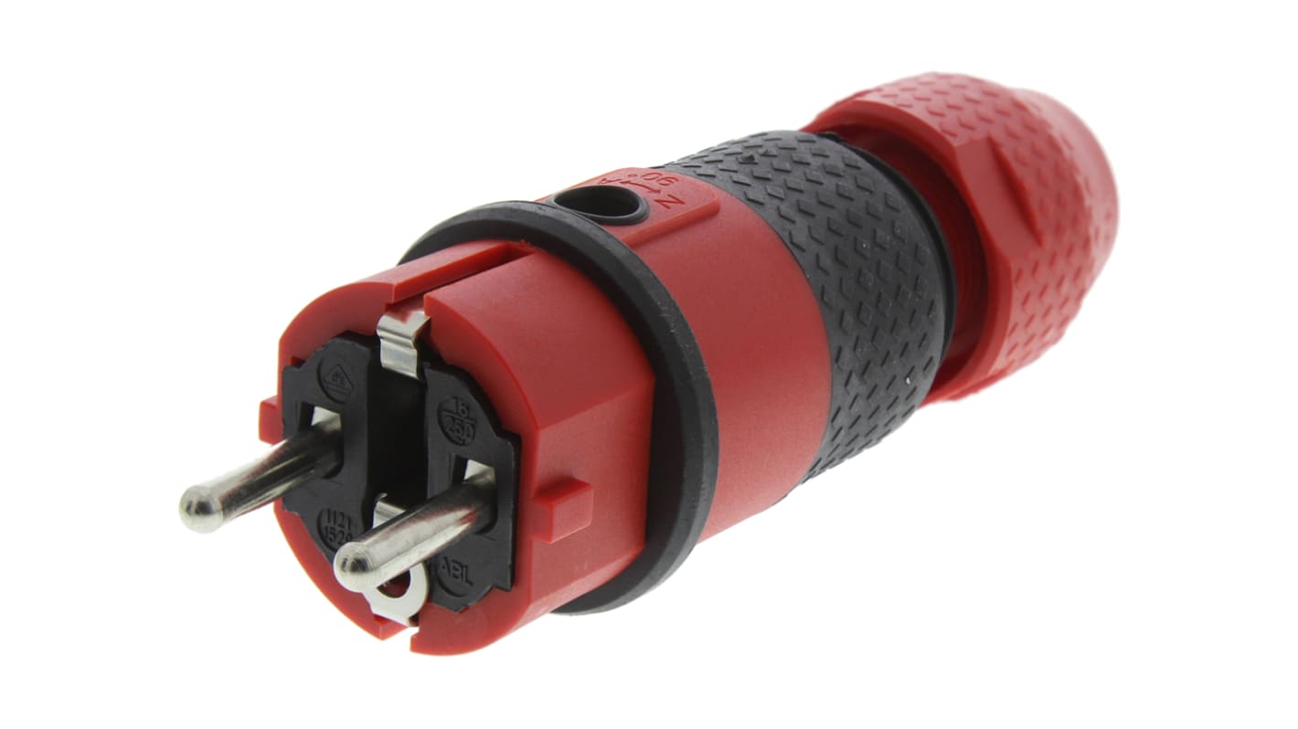ABL Sursum Netzstecker Kabel, 2P+E, CEE 7/7 Deutscher Schutzkontakt / Französisch, 250 V / 16A, für Frankreich,