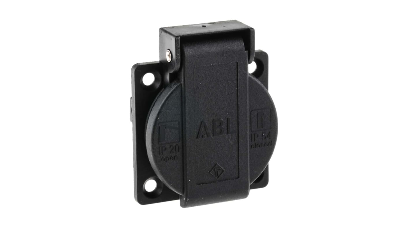 ABL Sursum Black 1 Gang Plug Socket, 15A, NEMA 5-15R, Outdoor Use