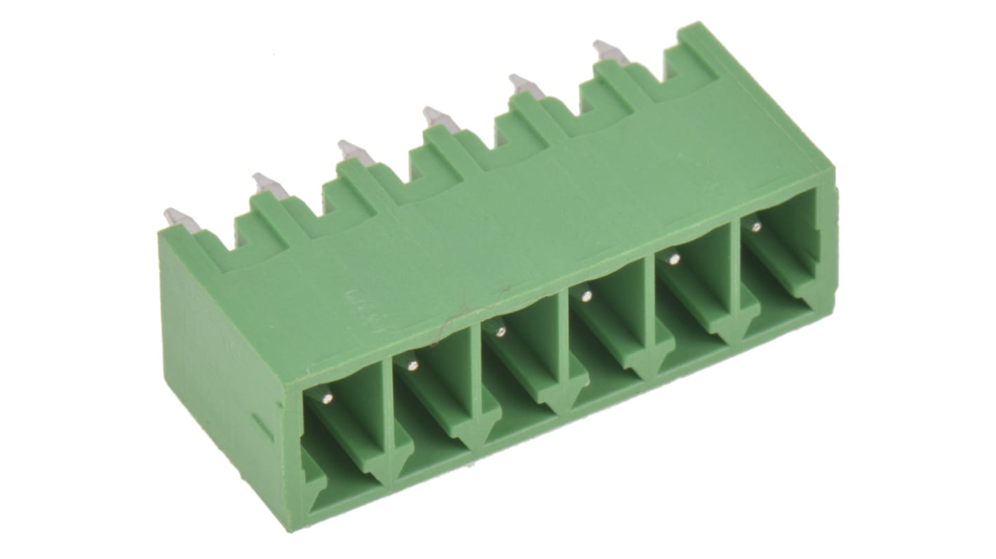 Wurth Elektronik, 3.5mm Pitch, 3211, 6 Way, , Pluggable Terminal Block, Header, Through Hole, Solder Termination,
