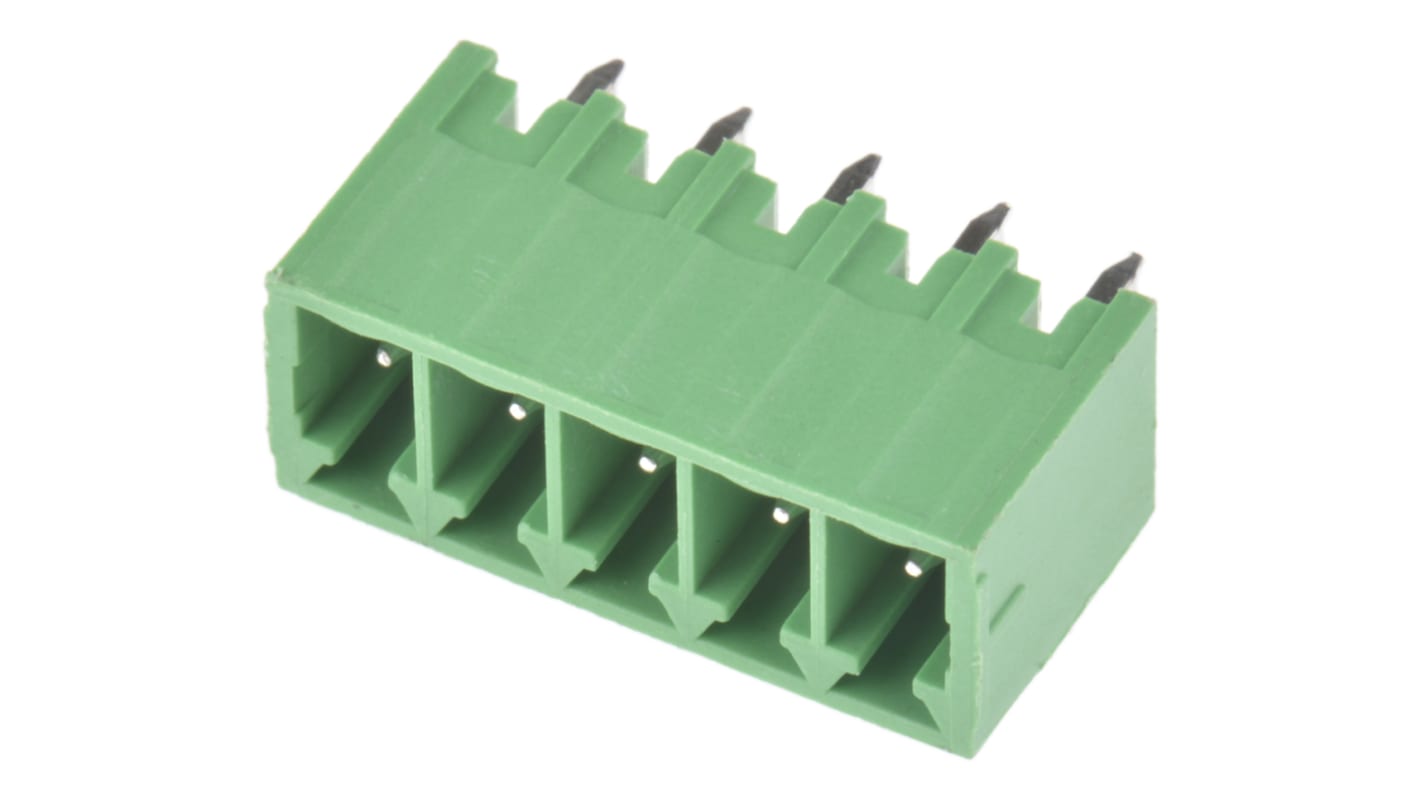 Wurth Elektronik 5p插拔式接线端子 直向排针, 3.5mm间距, 10.5A, 300.0 v, THT安装, 焊接端接, 3211系列