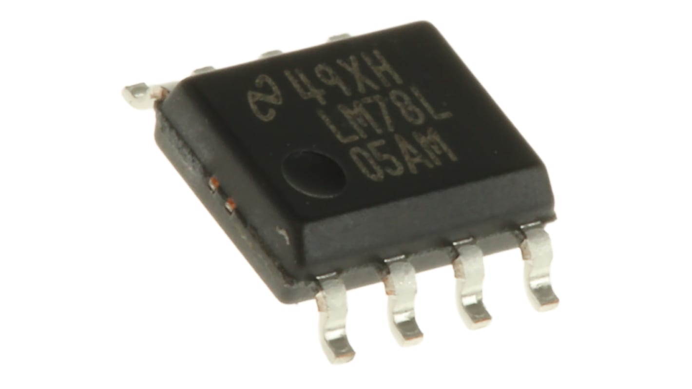 Texas Instruments 线性稳压芯片, 5 V输出, 100mA最大输出, 单路输出, SOIC, 8针, 贴片安装, -40 °C→+125 °C