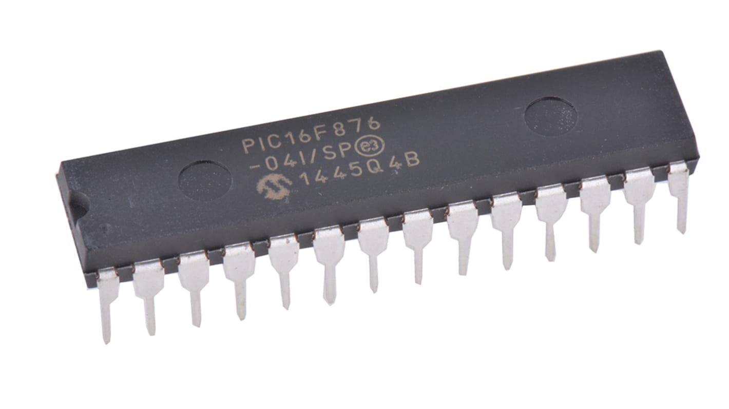 Microcontrolador Microchip PIC16F876-04I/SP, núcleo PIC de 8bit, RAM 368 B, 20MHZ, PDIP de 28 pines