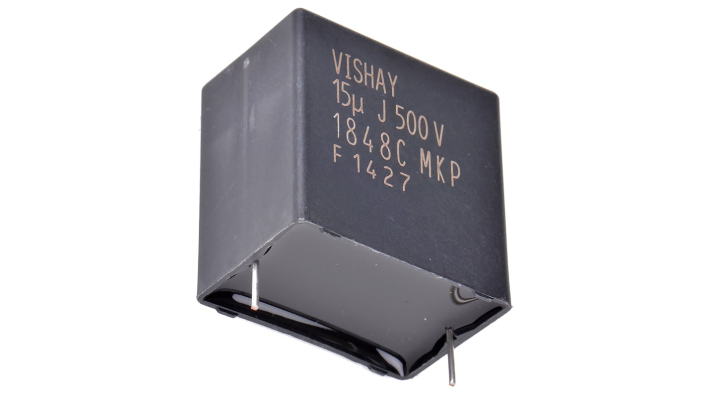 Vishay フィルムコンデンサ, 500V dc, 15μF, スルーホール, ±5%