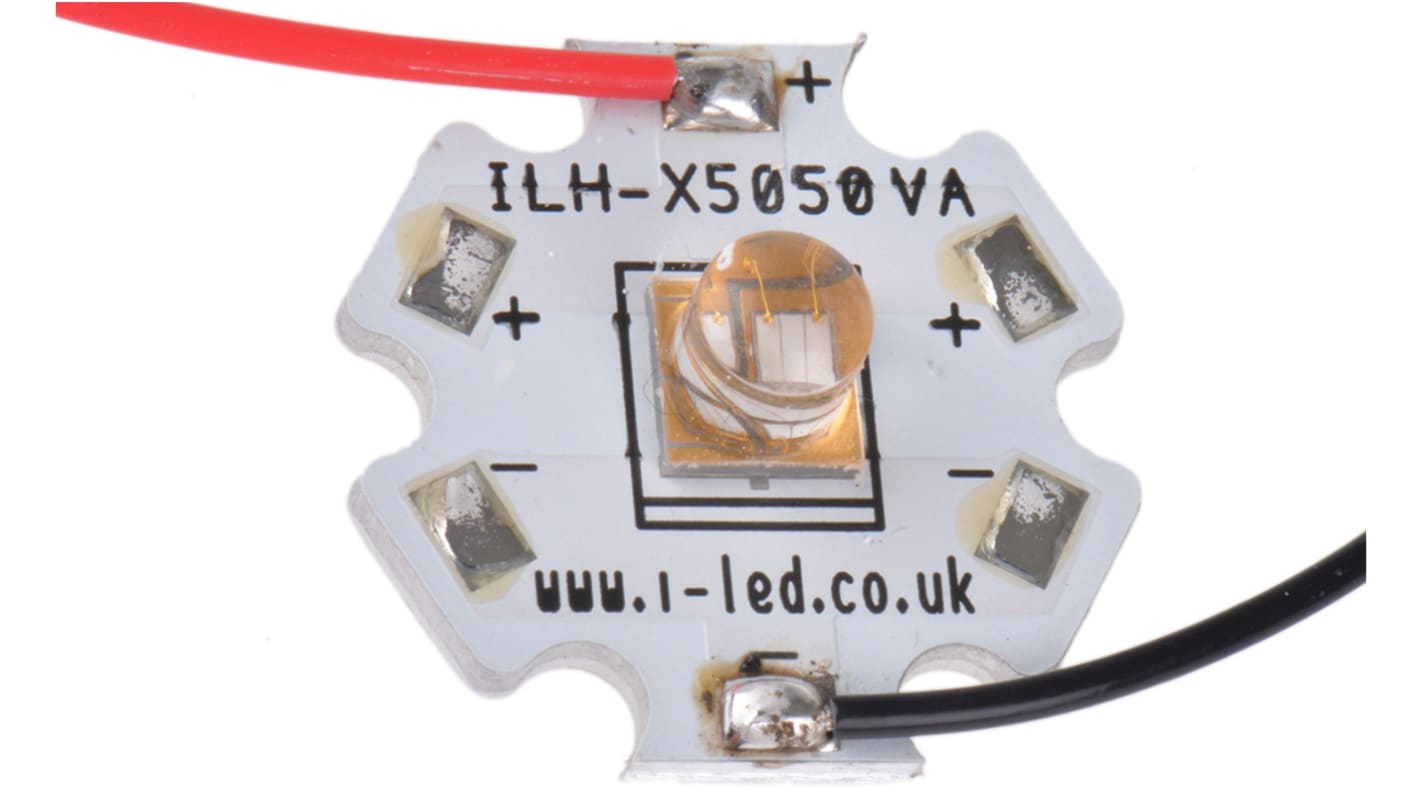 ILH-XR01-S385-SC211-WIR200. Intelligent LED Solutions, N5050 1 Powerstar Series UV LED, 400nm 1400mW 65 °, 4-Pin