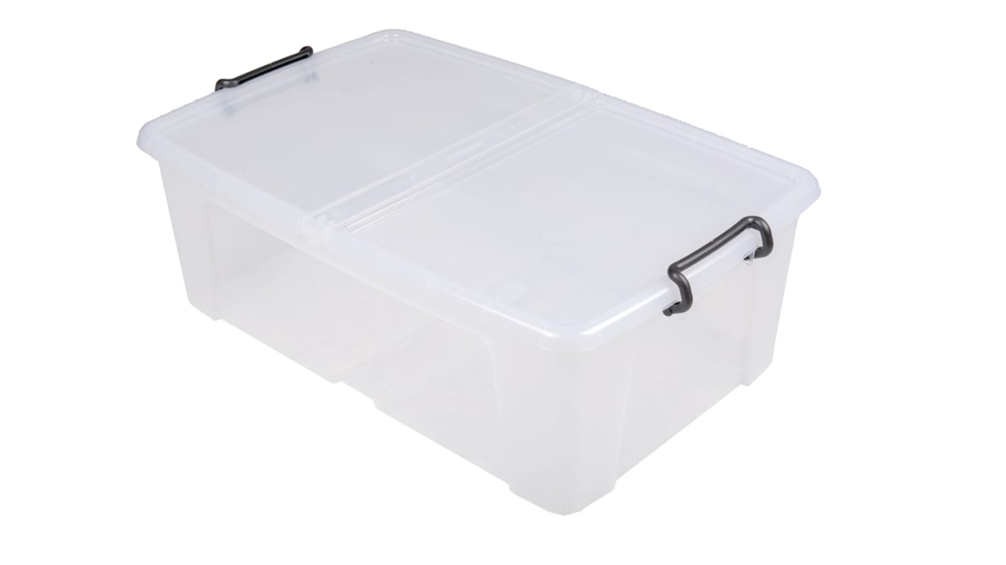 RS PRO 50L Transparent Polymer Large Storage Box, 230mm x 450mm x 700mm
