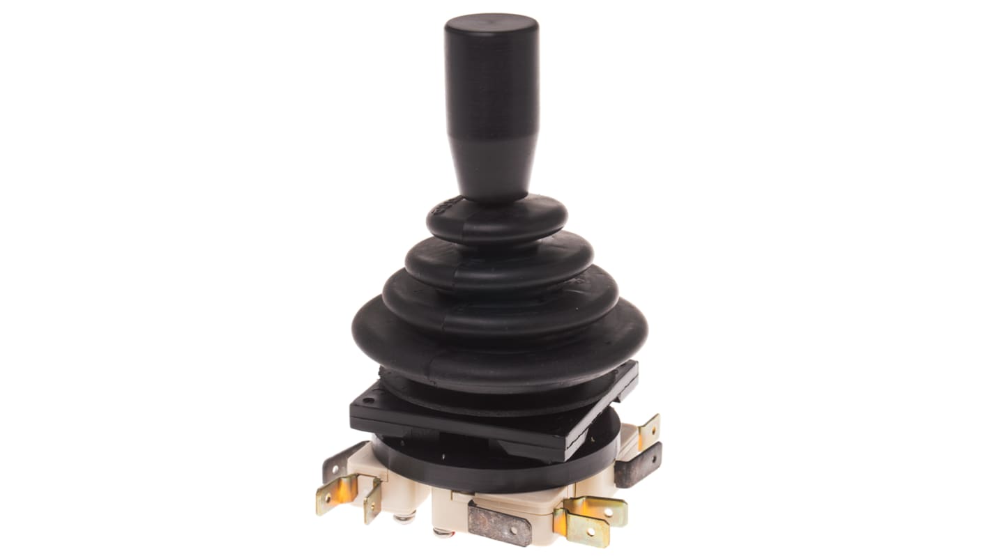 RS PRO Joystick, 2-Achsen Federrückstellung, 250V ac / 5 A @ 250 V ac, IP 65 Griff Typ Knopf