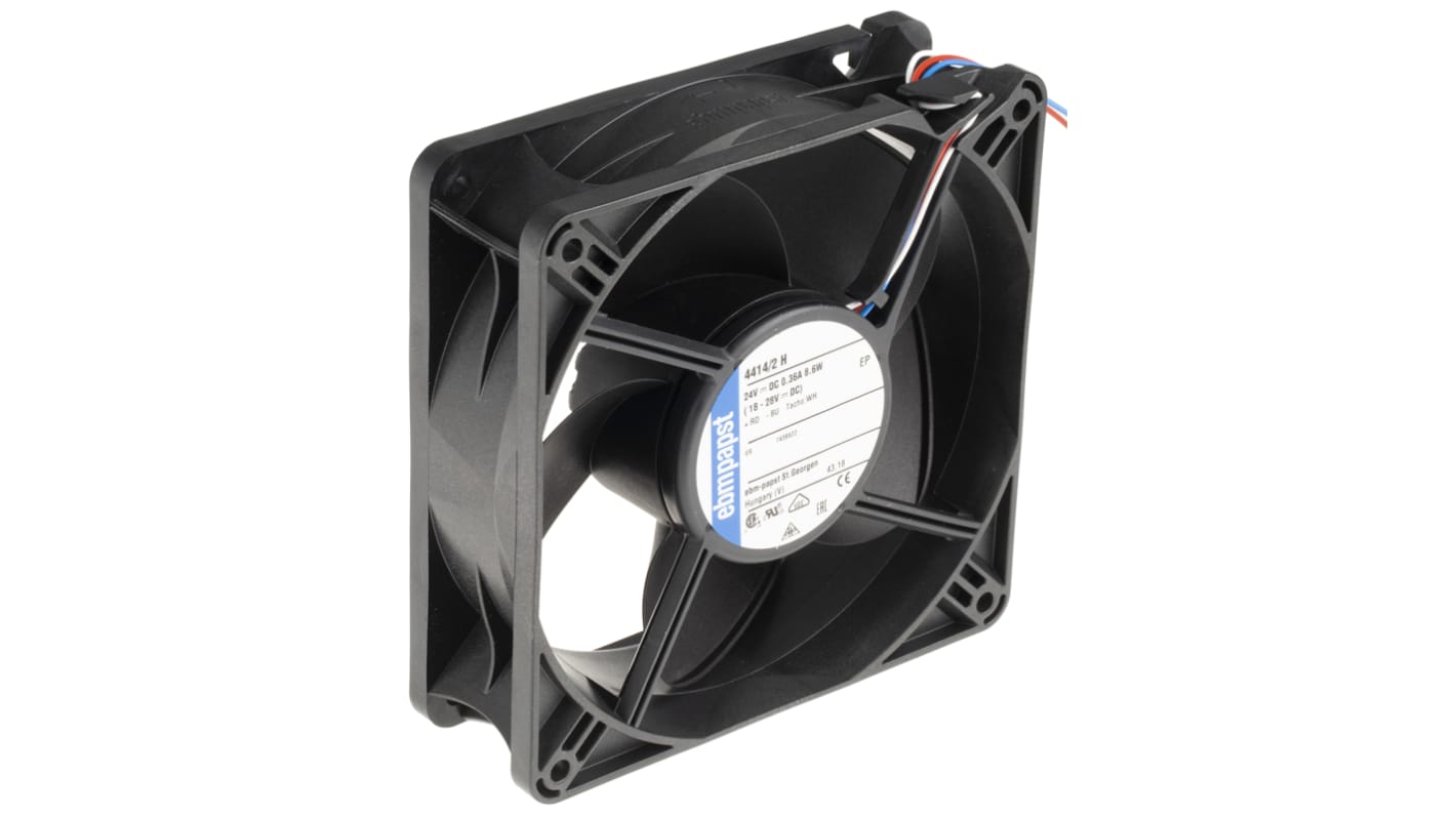 ebm-papst 直流轴流风机, 24 V 直流电源, 240m³/h, 8.6W, 4300rpm, 119 x 119 x 38mm, 4400系列