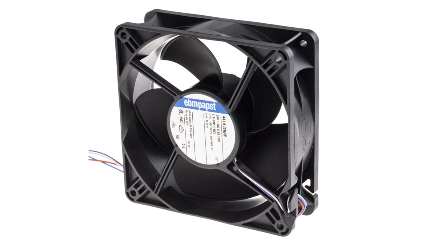 ebm-papst 直流轴流风机, 24 V 直流电源, 285m³/h, 12W, 5000rpm, 119 x 119 x 38mm, 4400系列