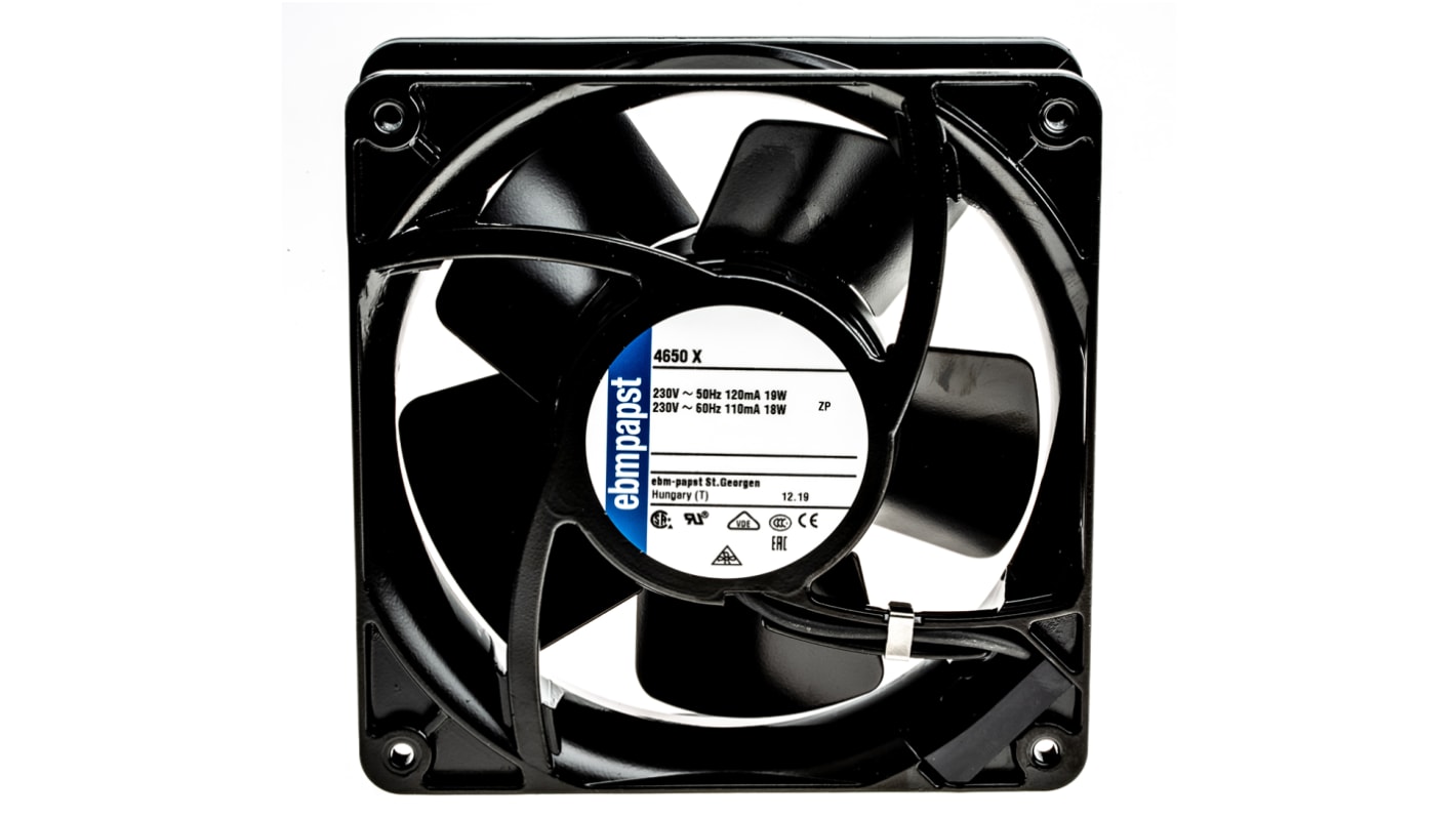 Ventilateur axial 4000 ebm-papst 230 V c.a., 160m³/h, 119 x 119 x 38mm, 19W
