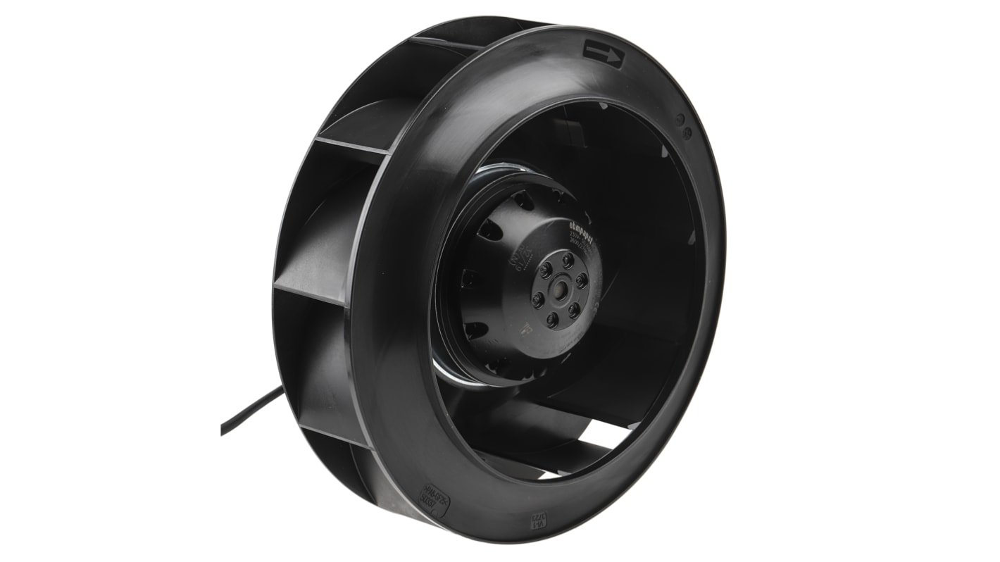 ebm-papst R2E220 Series Centrifugal Fan, 230 V ac, AC Operation, 221.4 (Dia.) x 71 Dmm