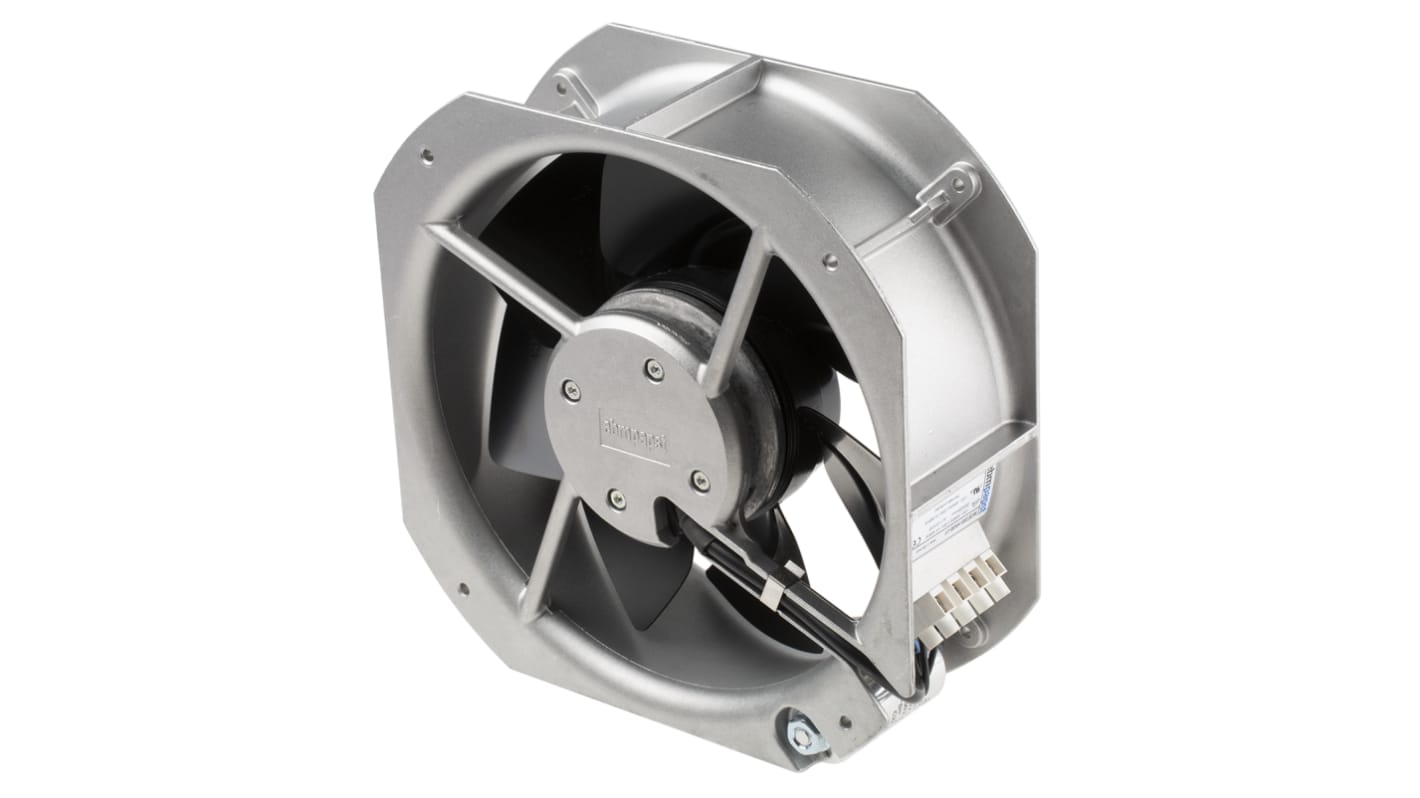 ebm-papst W2E200 Series Axial Fan, 115 V ac, AC Operation, 880m³/h, 64W, 500mA Max, 260 x 225 x 80mm