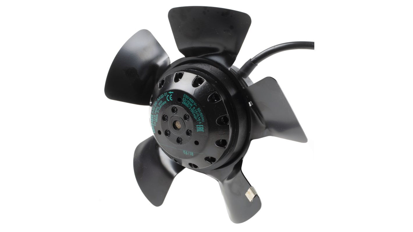 ebm-papst A Series Axial Fan, 230 V ac, 400 V ac, AC Operation, 940m³/h, 70W, 260mA Max, 195 x 73mm