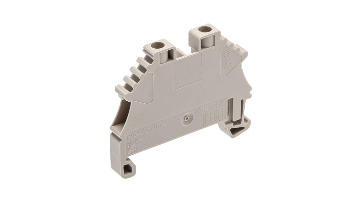 Weidmuller 1040800000 W Series Dark Beige, 4mm², Single-Level, Screw Termination