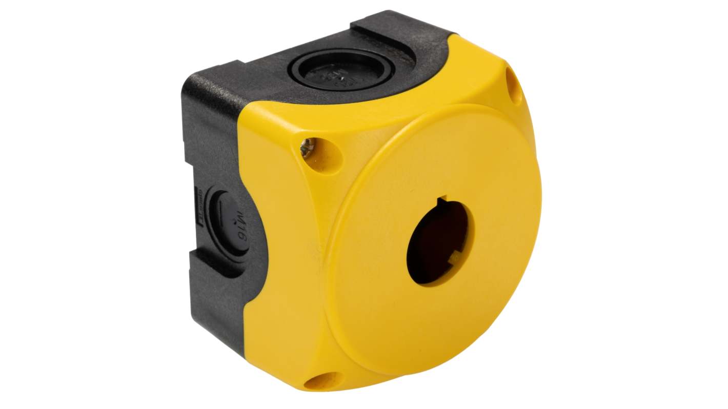 Lovato Yellow Plastic Platinum Push Button Enclosure - 1 Hole 22mm Diameter