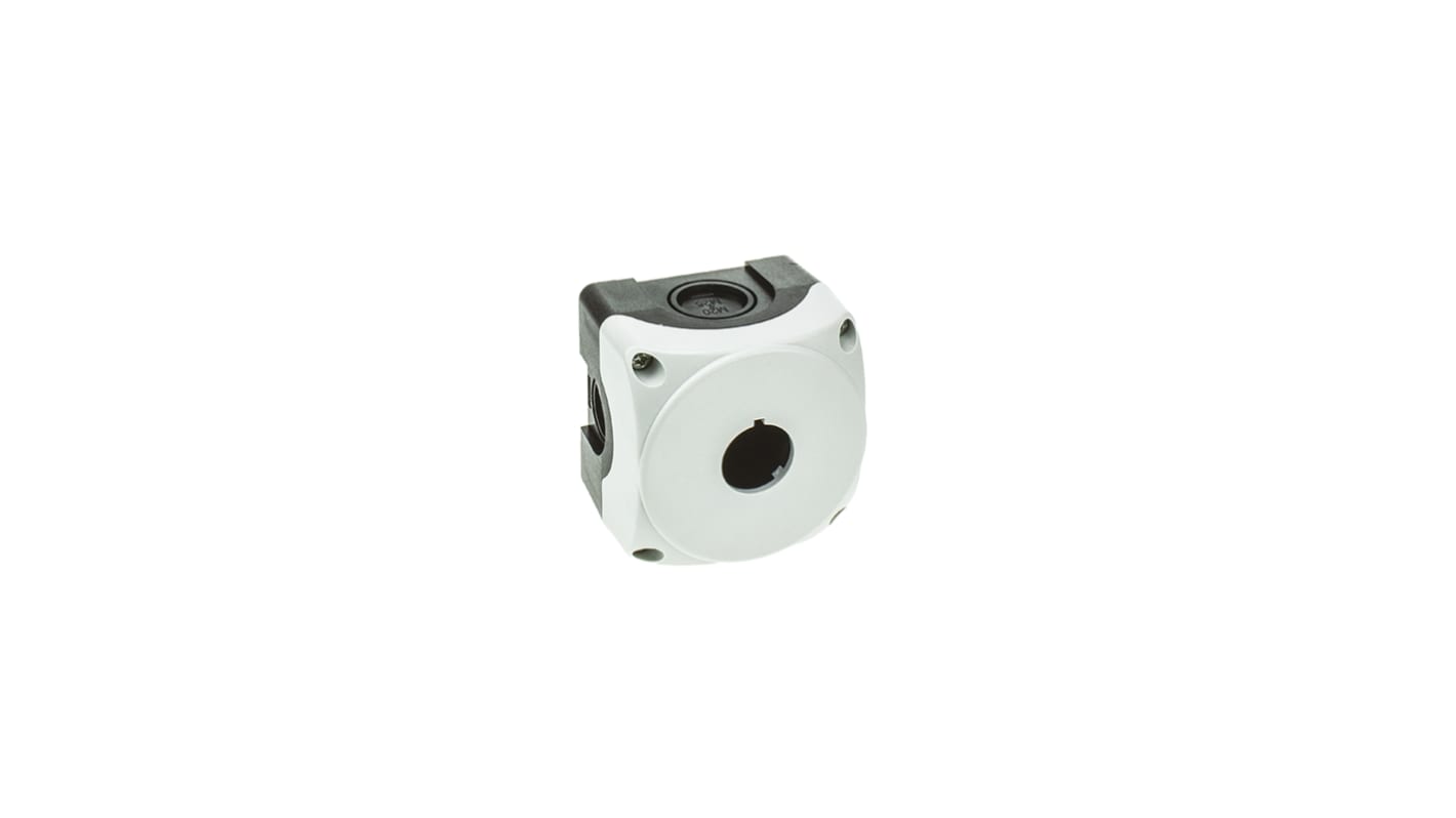 Lovato 单孔按钮盒, Φ22mm孔径, 灰色塑料外壳, IP66, IP67, IP69K, 最高+70°C, Platinum系列