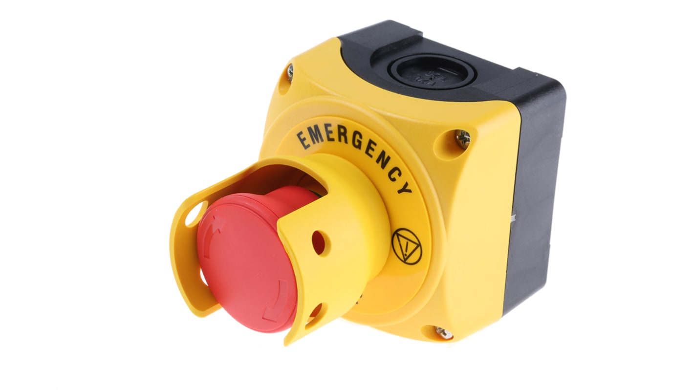 Lovato S1P Series Twist Release Emergency Stop Push Button, Surface Mount, 1NC, IP66, IP67, IP69K