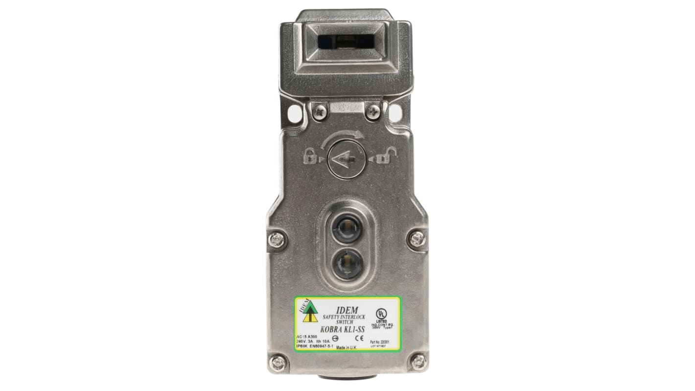 IDEM KL1-SS Series Solenoid Interlock Switch, Power to Unlock, 24V ac/dc