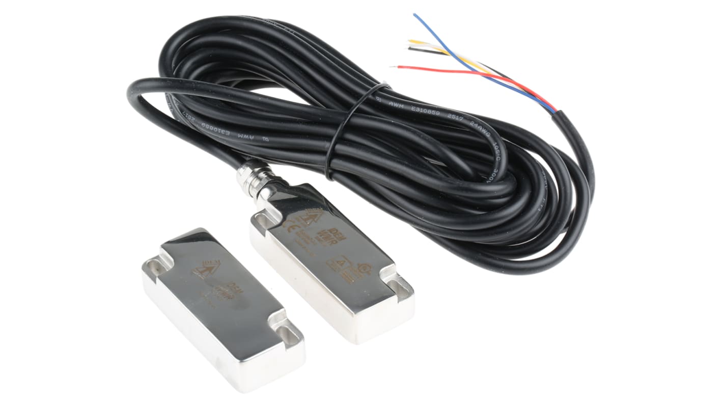 IDEM 非接触式安全开关, 磁性执行器, 2常闭安全触点, 5m 电缆连接, IP69K, WMR系列