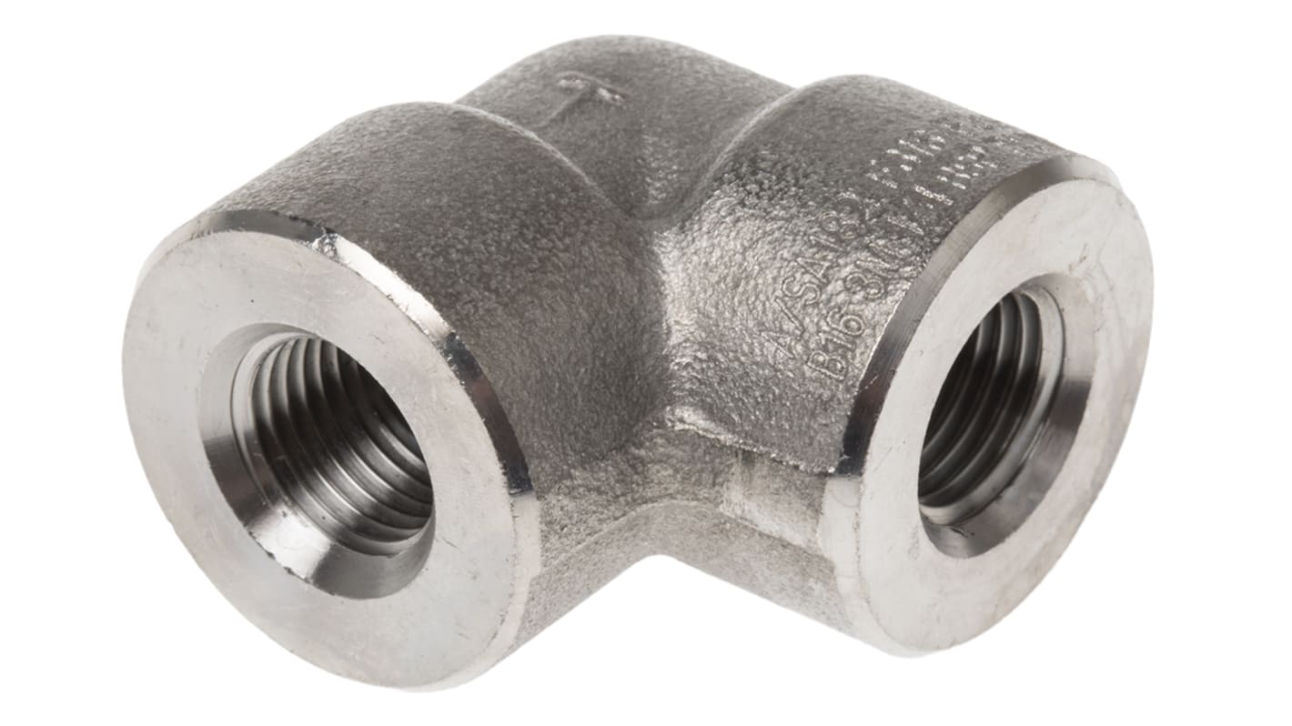 RS PRO Stainless Steel Pipe Fitting, 90° Circular Elbow, Female G 1/4in x Female G 1/4in