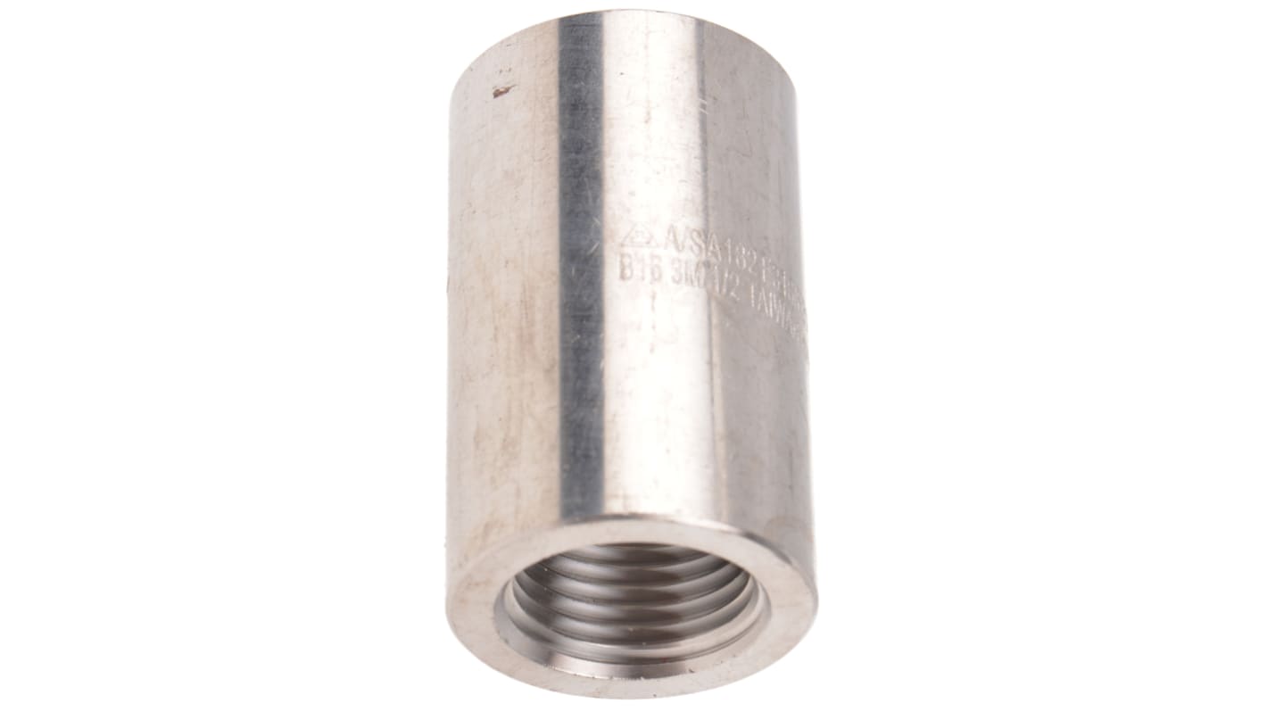 RS PRO Stainless Steel Pipe Fitting, Straight Circular Coupler, Female Rc 1/2in x Female Rc 1/2in