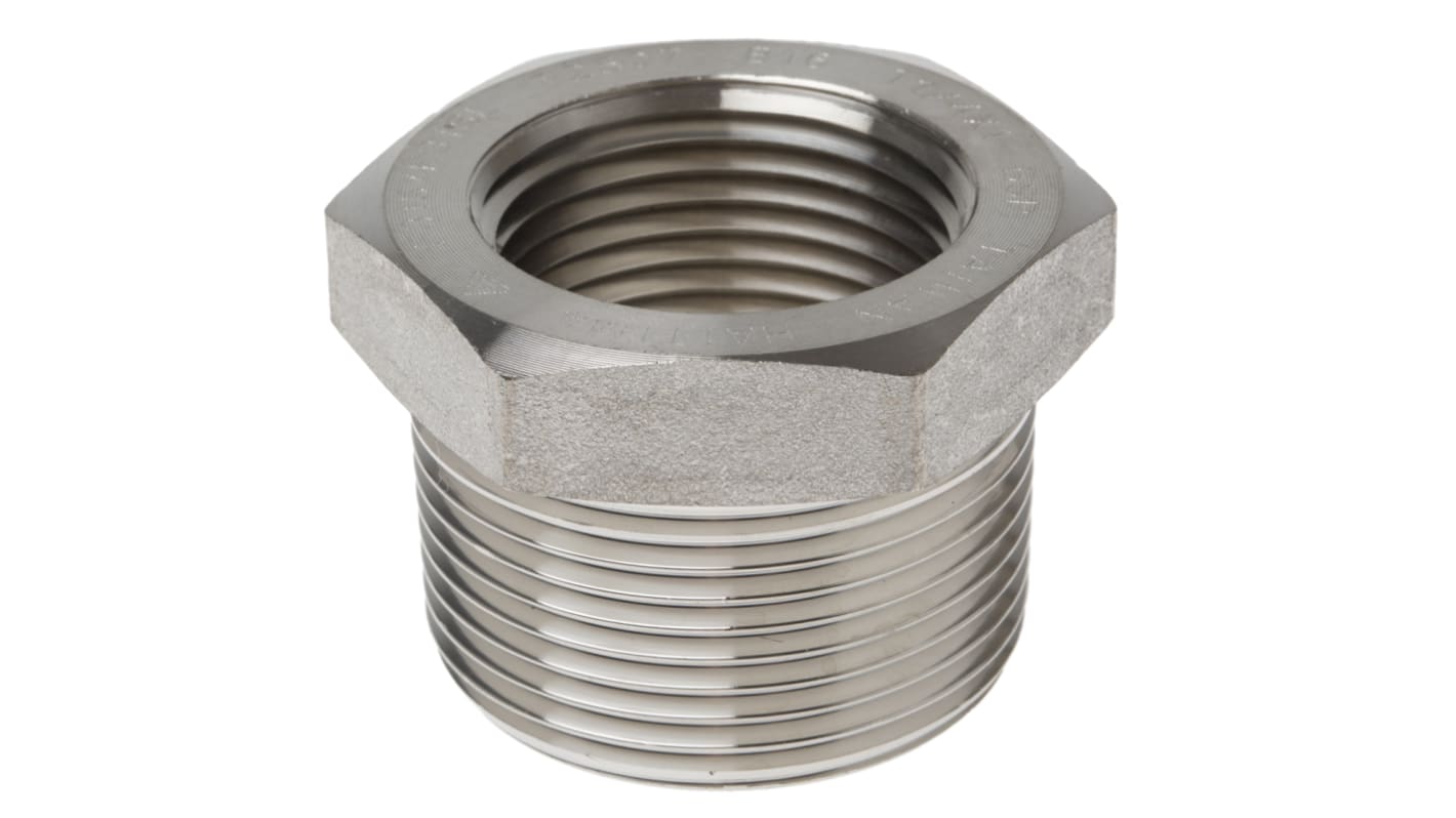 RS PRO Stainless Steel Pipe Fitting, Straight Hexagon Bush, Male R 1-1/4in x Female Rc 1in