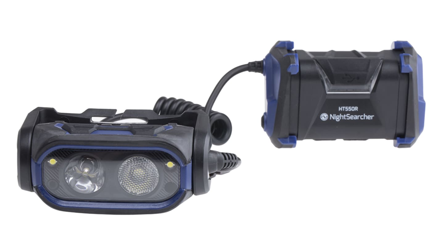 Nightsearcher LED Head Torch Black - Rechargeable 550 lm