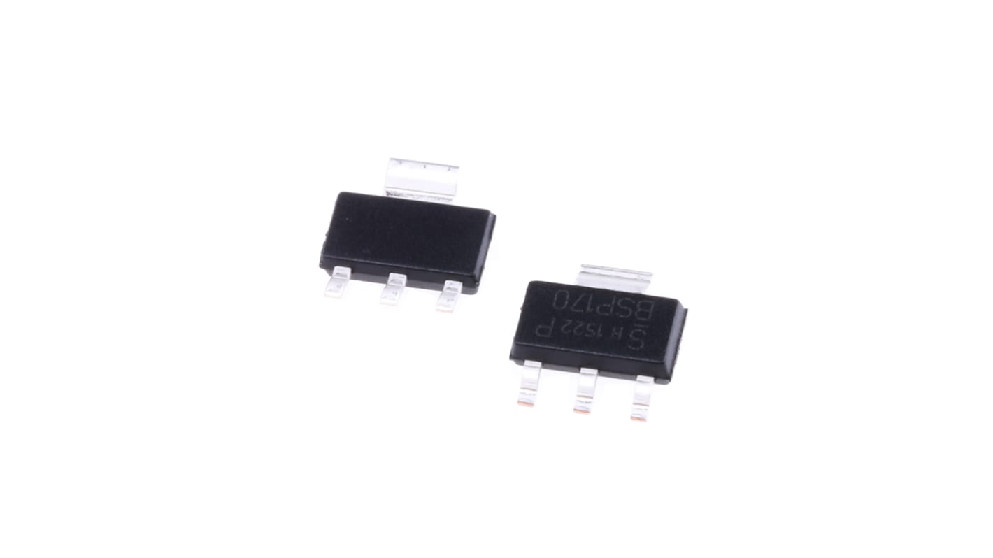 Infineon SIPMOS® P-Channel MOSFET, 1.9 A, 60 V, 3-Pin SOT-223 BSP170PH6327XTSA1