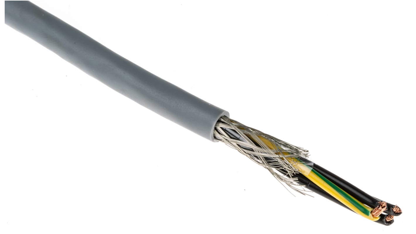RS PRO Control Cable, 4 Cores, 0.5 mm², CY, Screened, 50m, Grey PVC Sheath, 20 AWG