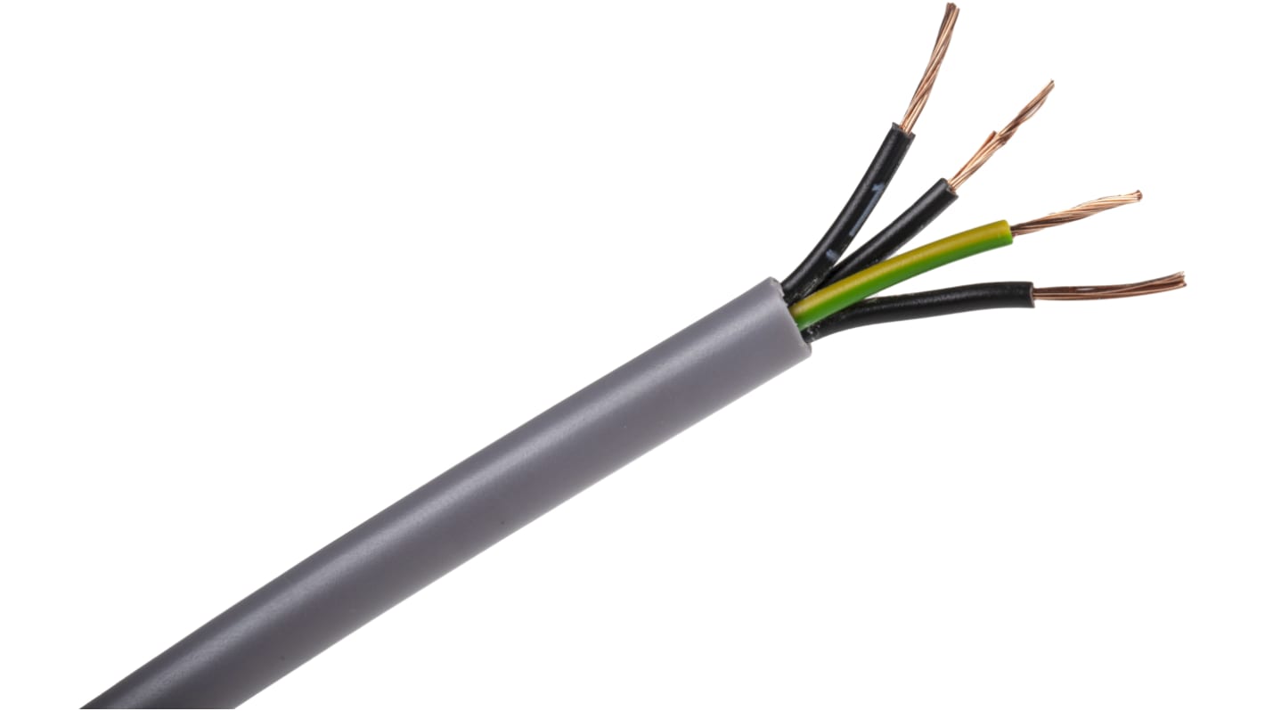 RS PRO Control Cable, 4 Cores, 0.5 mm², YY, Unscreened, 50m, Grey PVC Sheath, 20 AWG