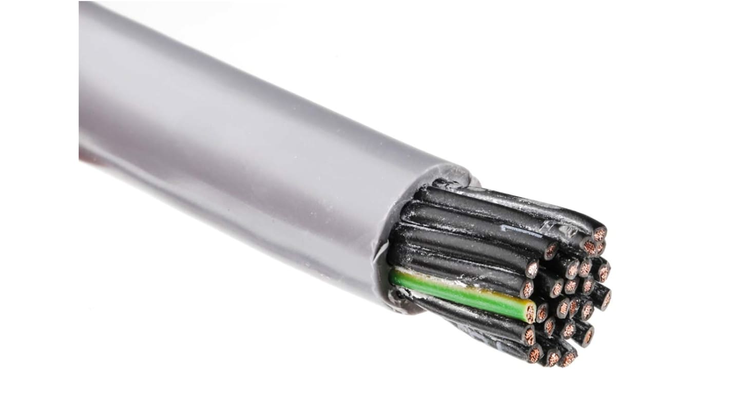 RS PRO Control Cable, 25 Cores, 0.75 mm², YY, Unscreened, 50m, Grey PVC Sheath, 18 AWG