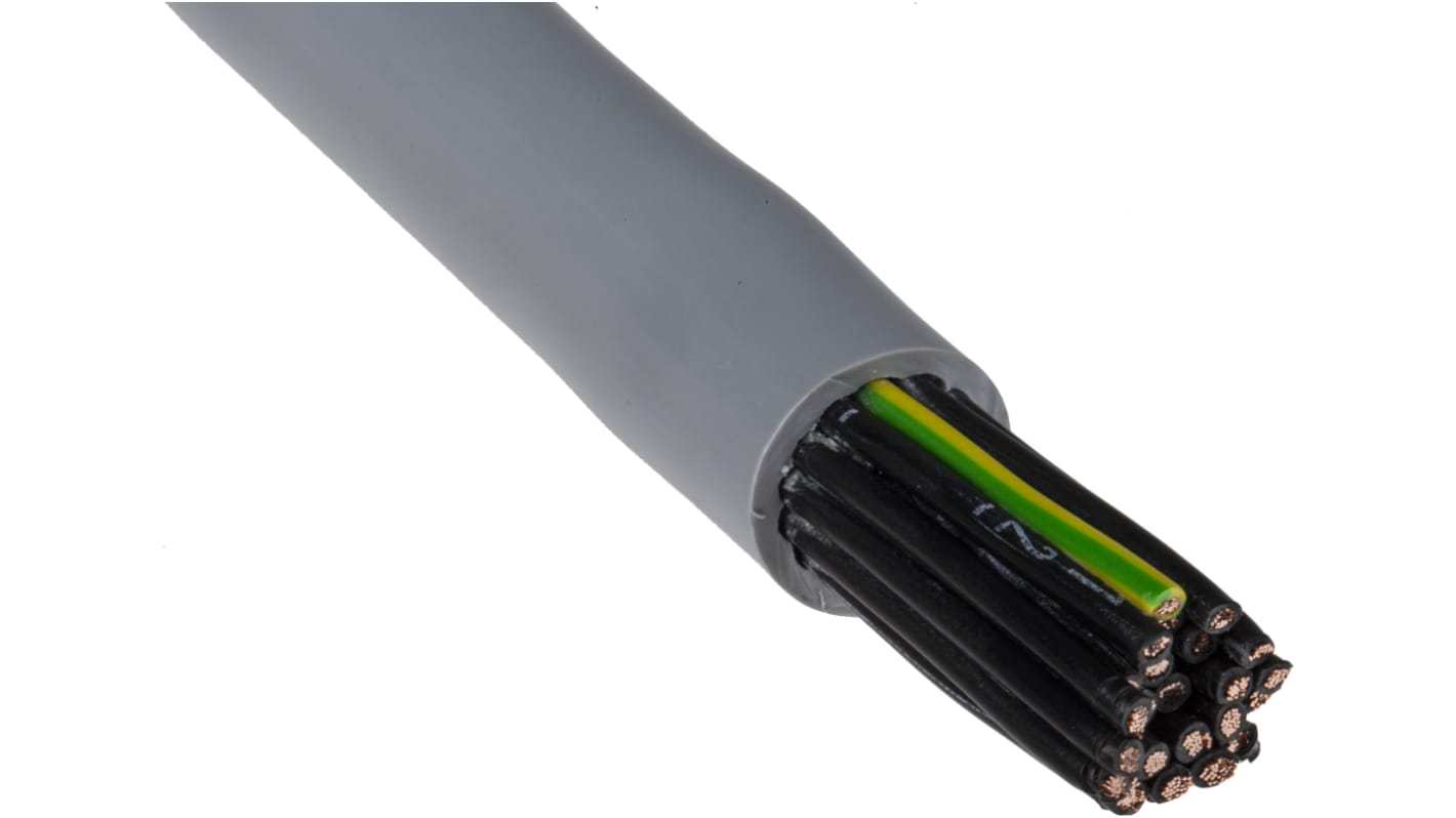 RS PRO YY Steuerkabel, 25-adrig x 1 mm² Grau / 15 A, 50m, 17 AWG