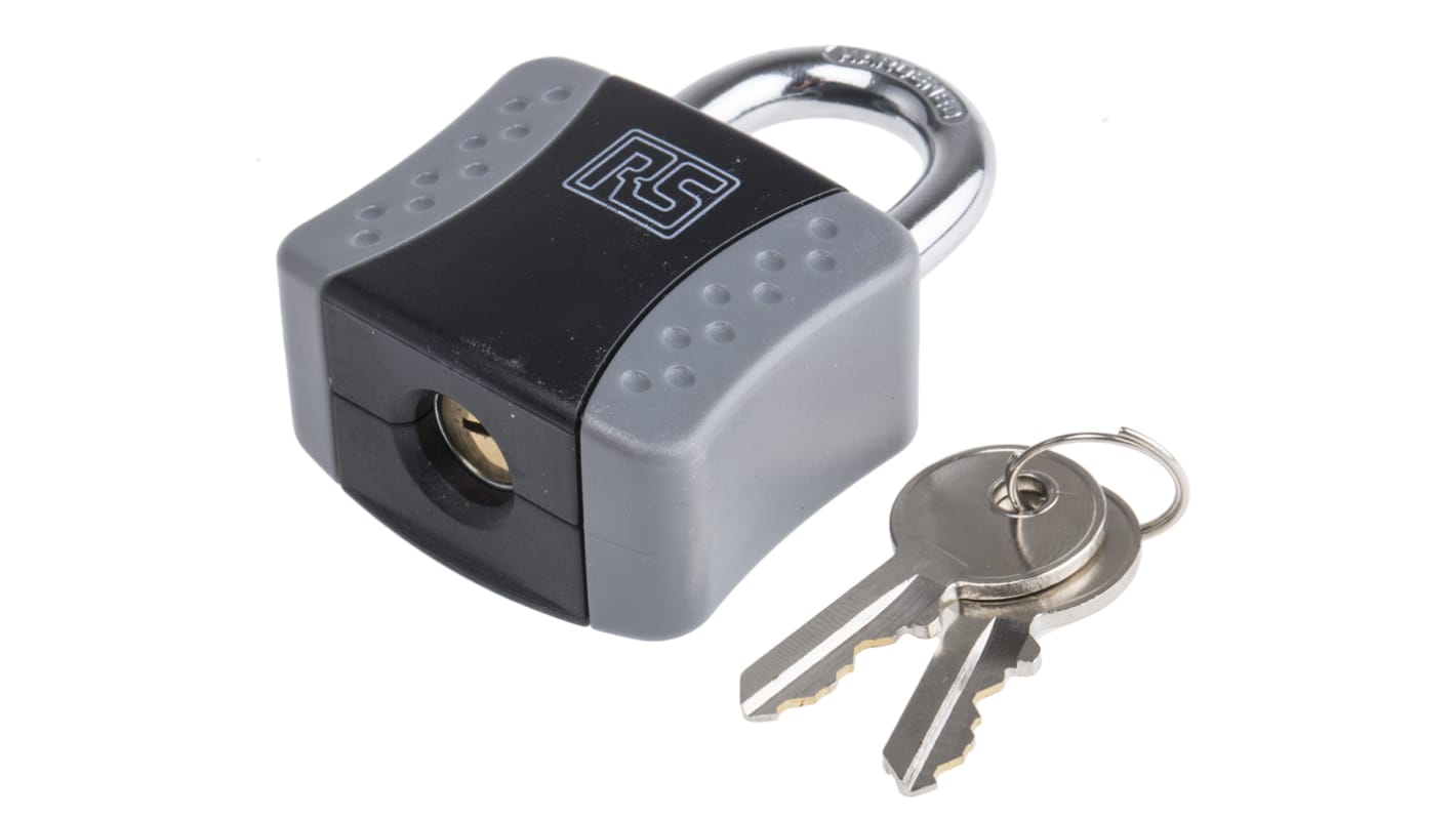 RS PRO Key Steel Padlock, 7mm Shackle, 47mm Body