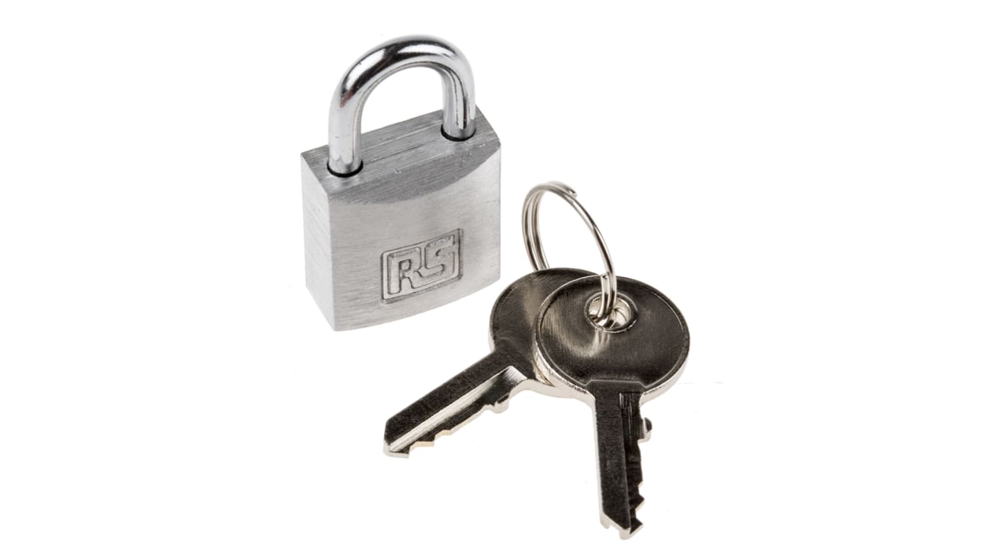 RS PRO Key Aluminium Safety Padlock, 4mm Shackle, 20mm Body