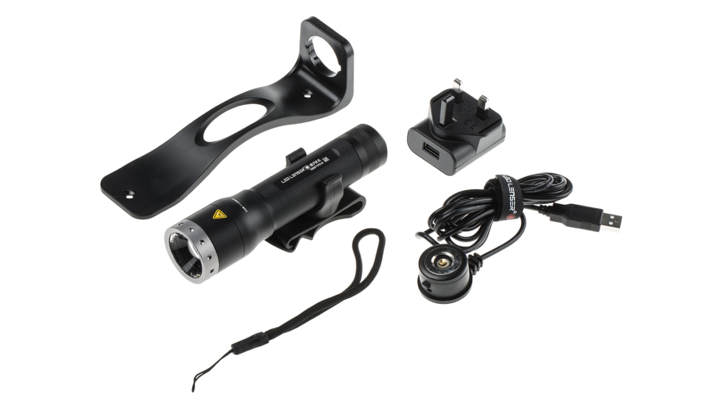 LEDLENSER LED Torch Black - Rechargeable 600 lm, 156 mm