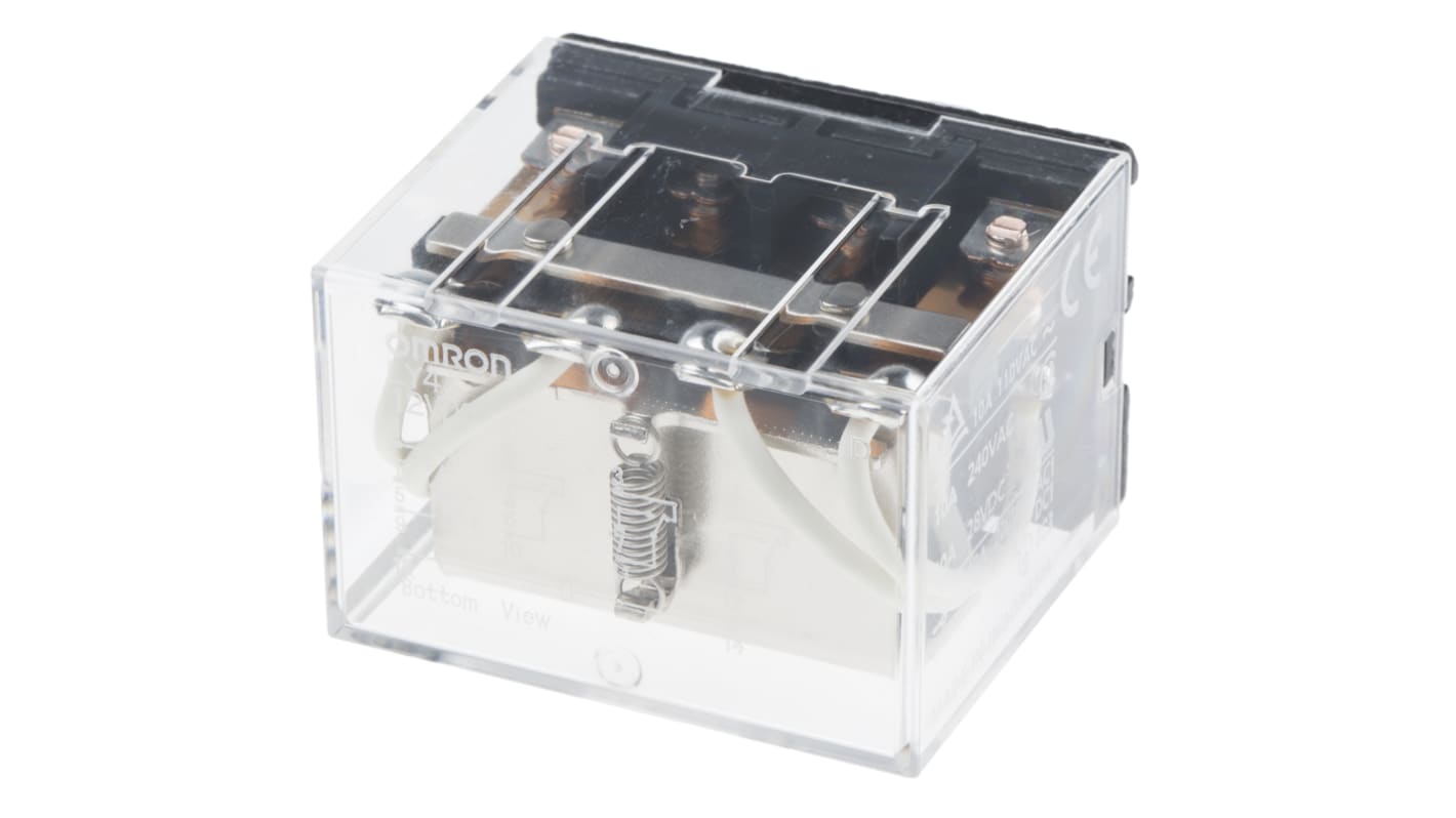 Omron Plug In Non-Latching Relay, 12V dc Coil, 10A Switching Current, 4PDT