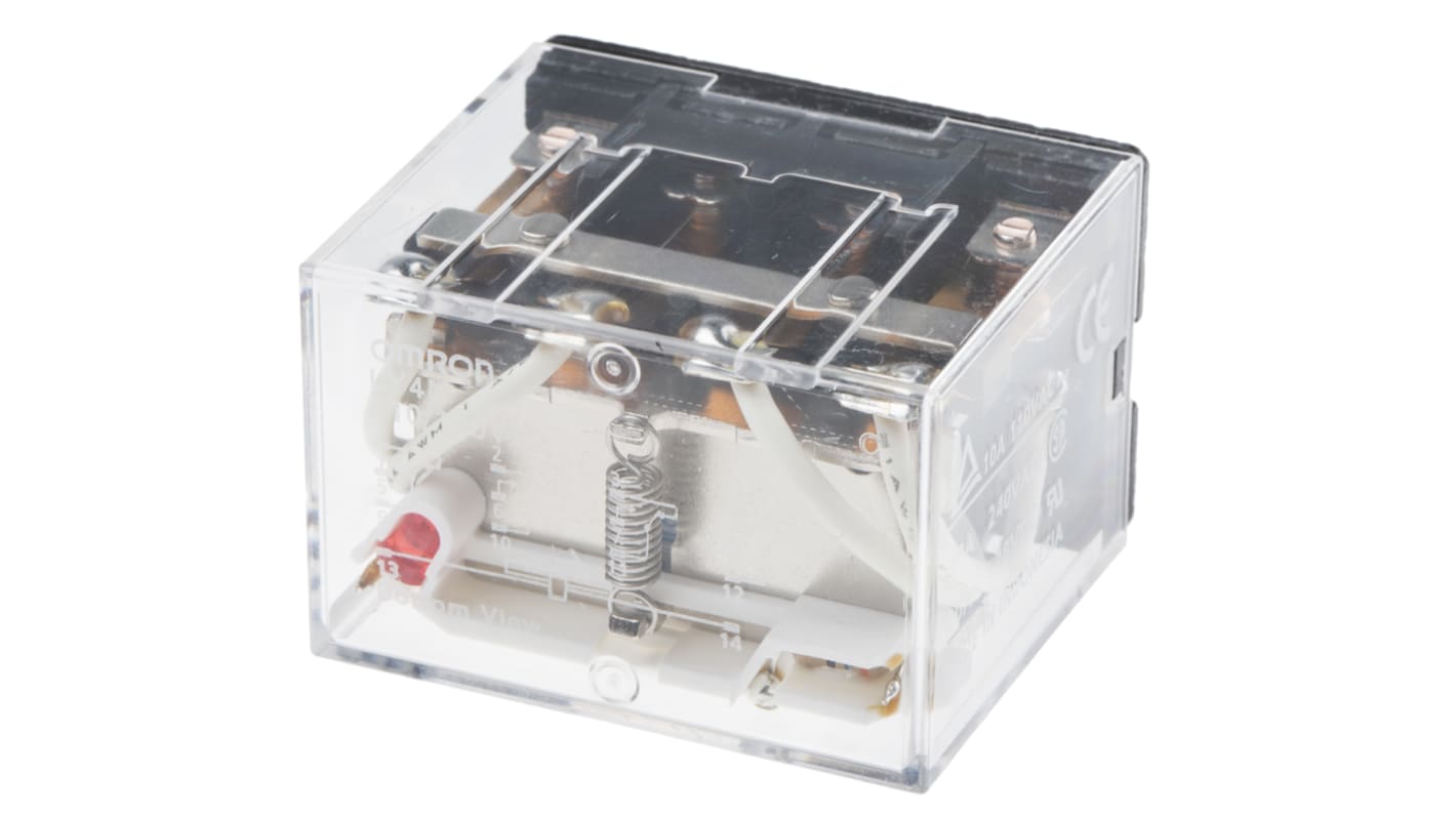 Omron Plug In Power Relay, 120V ac Coil, 10A Switching Current, 4PDT