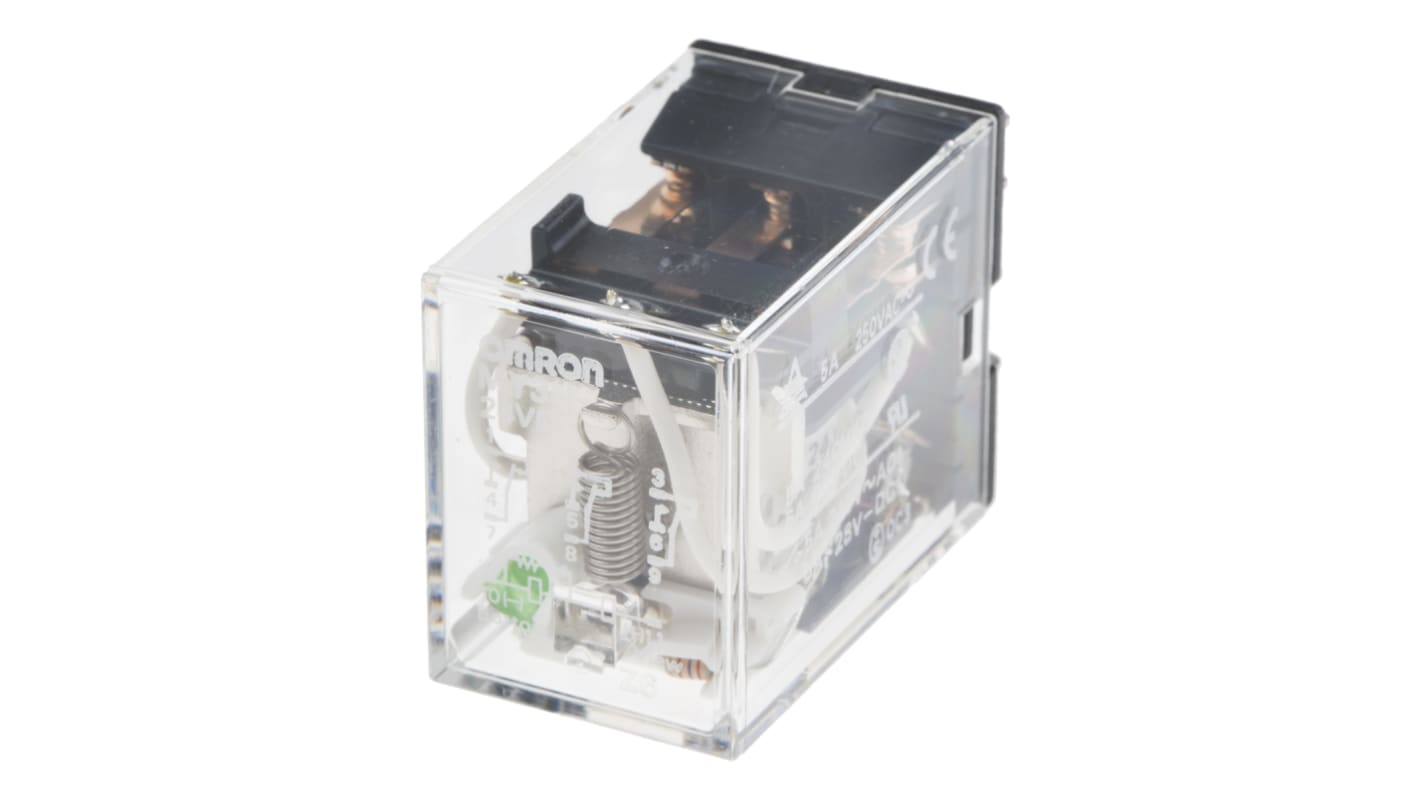 Omron Plug In Power Relay, 24V dc Coil, 5A Switching Current, 3PDT