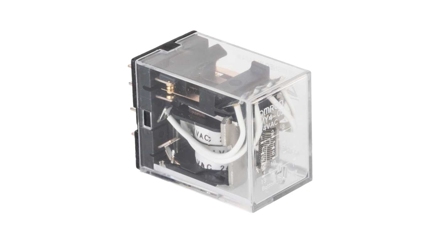 Omron Soldering Power Relay, 24V ac Coil, 3A Switching Current, 4PDT