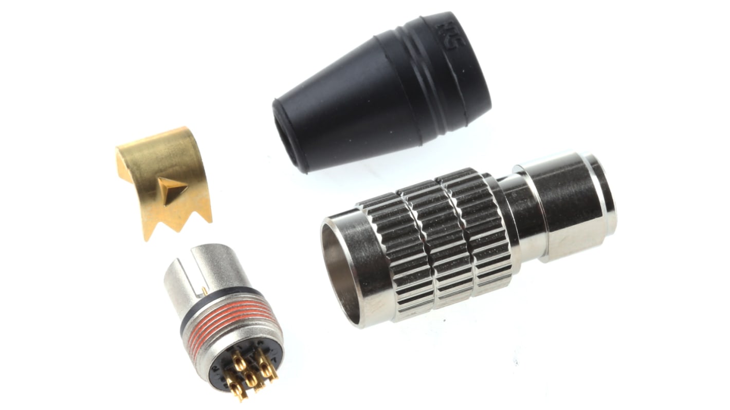 Hirose Circular Connector, 8 Contacts, Cable Mount, Micro Connector, Plug, Female, HR25 Series