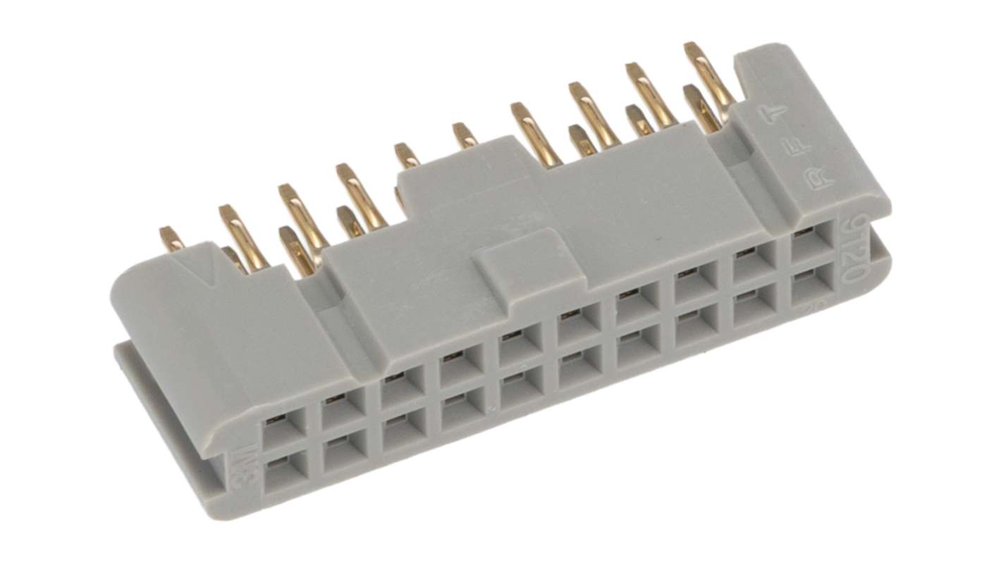 3M 9100 Series Straight Through Hole Mount PCB Socket, 20-Contact, 2-Row, 2.54mm Pitch, Solder Termination