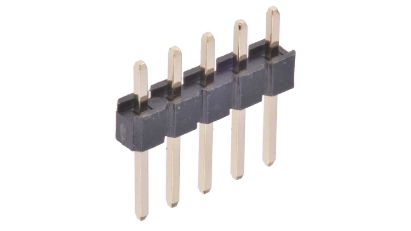 Wurth Elektronik WR-PHD Series Straight Through Hole Pin Header, 5 Contact(s), 2.54mm Pitch, 1 Row(s), Unshrouded