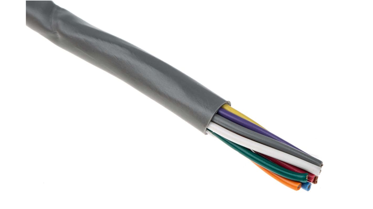 Alpha Wire Alpha Essentials Communication & Control Steuerkabel, 10-adrig x 0,56 mm² Grau, 30m, 20 AWG, Ungeschirmt