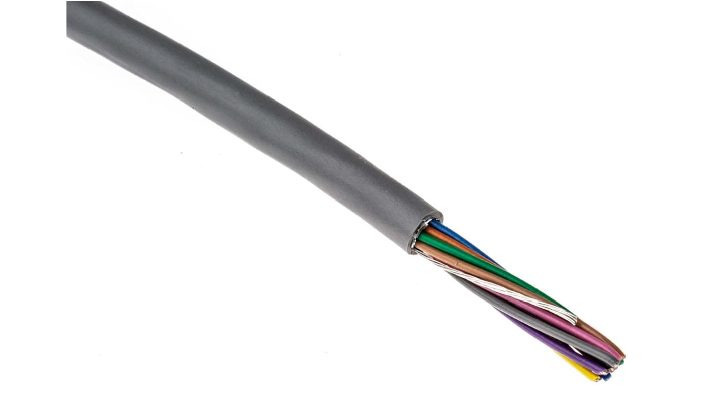 Alpha Wire Alpha Essentials Communication & Control Control Cable, 12 Cores, 0.23 mm², Screened, 30m, Grey PVC Sheath,