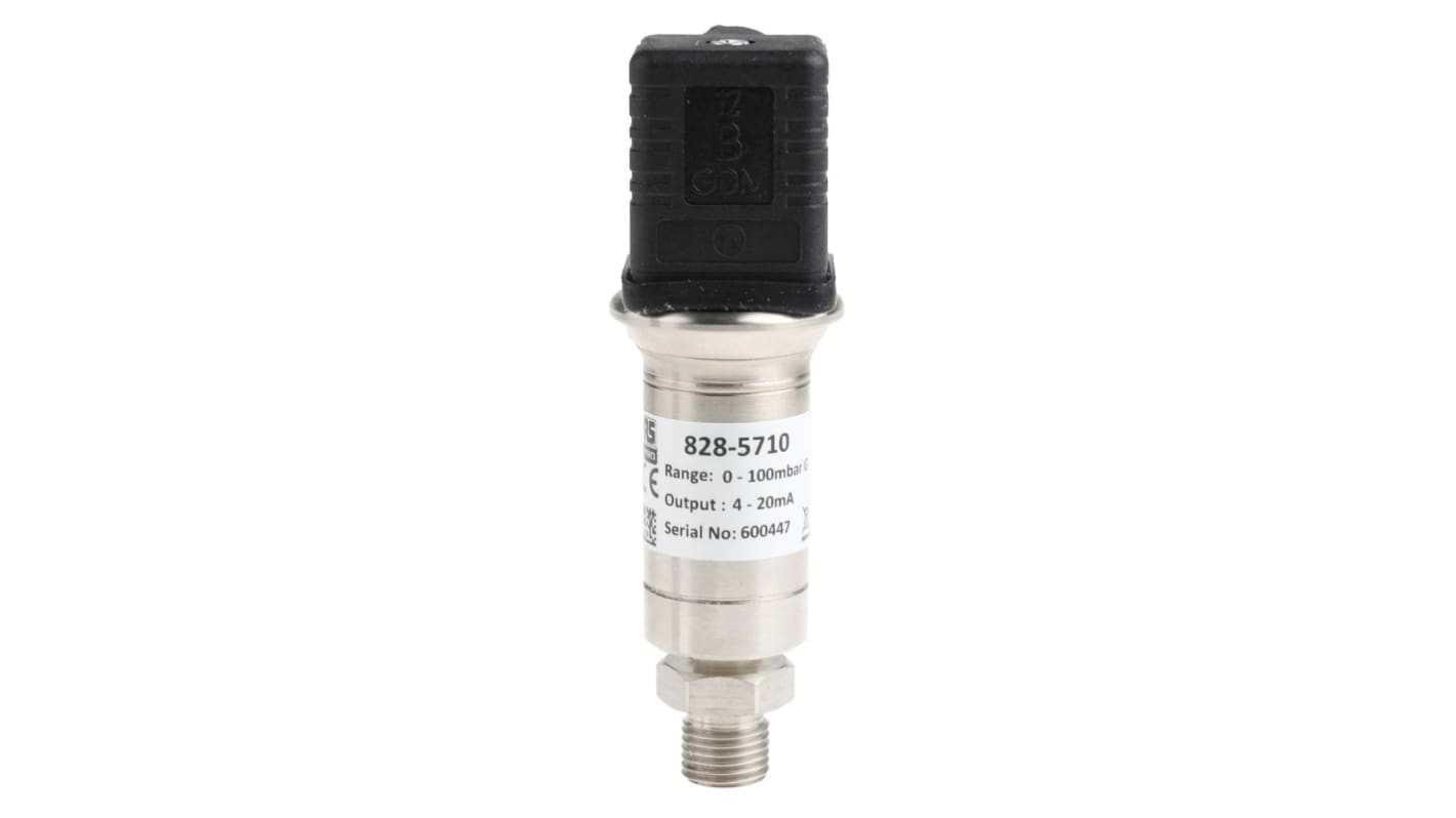 RS PRO Pressure Sensor, 0bar Min, 0.1bar Max, Current Output, Relative Reading