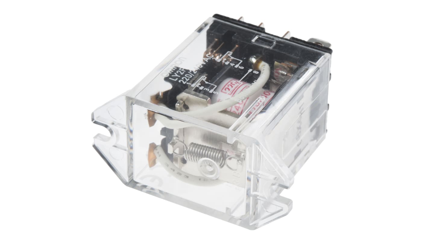 Omron Plug In Non-Latching Relay, 240V ac Coil, 10A Switching Current, DPDT