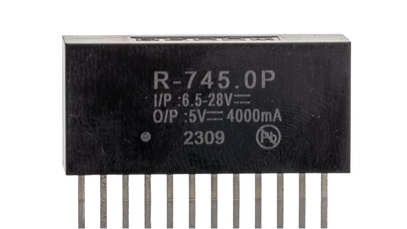 Recom スルーホール スイッチングレギュレータ 6.5 → 28V dc To 3 → 5.5V dc 4A