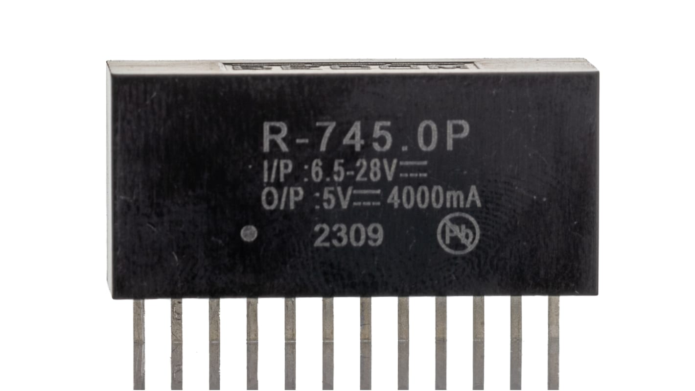 Recom R-74 Schaltregler, Eingang 6.5 → 28V dc / Ausgang 3 → 5.5V dc, 1 Ausg., 1.4W, 4A, Durchsteckmontage